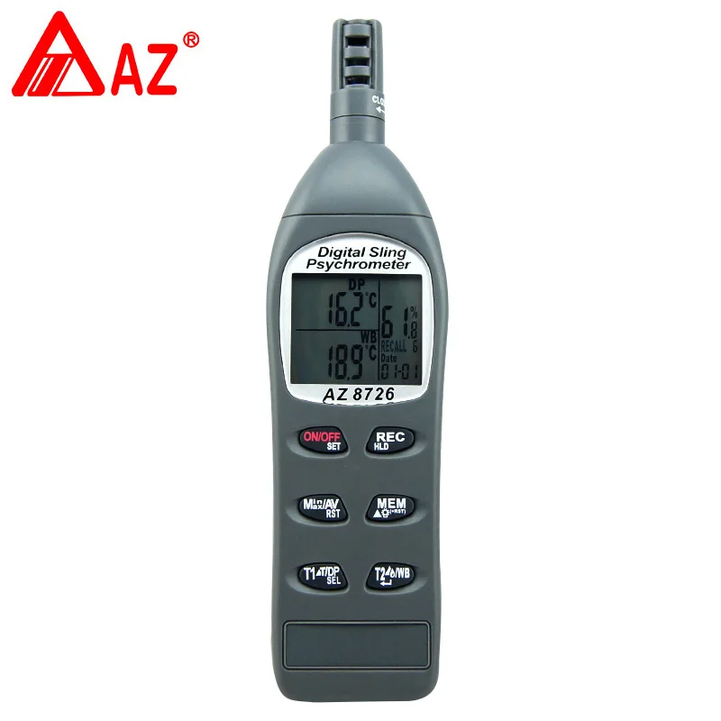 AZ8726 цифровой слинг Psychrometer метр точки росы с калибровкой солонка шейкер