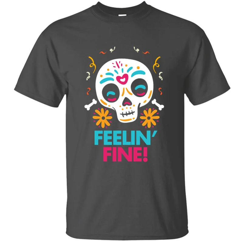 Удобная мужская футболка Calavera Feelin Новинка Мужская футболка с круглым вырезом уличная одежда размера плюс 3xl 4xl 5xl короткий рукав