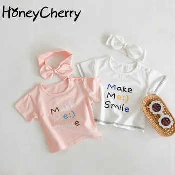 

Baby T-shirt 2020 Summer New Children's Short-Sleeved T-shirt Baby Printed Letter Base Shirt Top Cotton baby girl tops