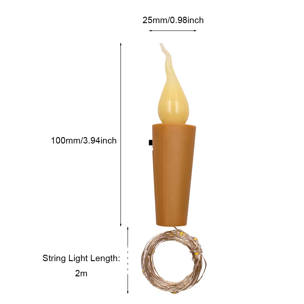 Гирлянда в бутылке, 2 метра, пробка для бутылки, гирлянда, винная бутылка, лампа, водонепроницаемая, для дома, вечерние, свадебные, рождественские украшения