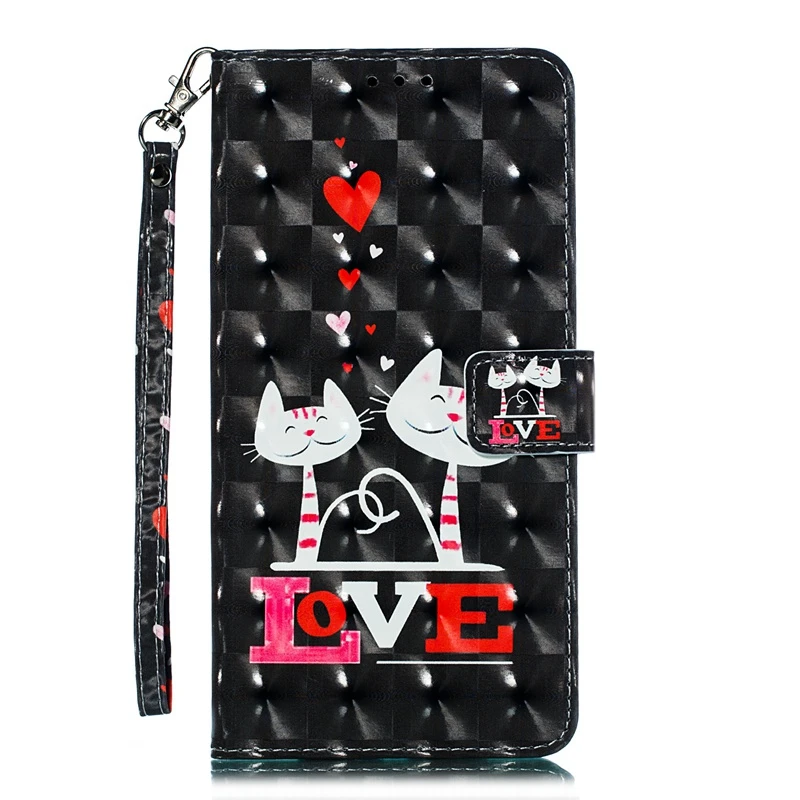 Love Cat Мультяшный кошелек panda чехол для huawei P20 Lite кожаный P30 Pro откидной Чехол для huawei mate 20 Чехлы Honor 8S 8A цветы телефонные сумки - Цвет: Love Cat