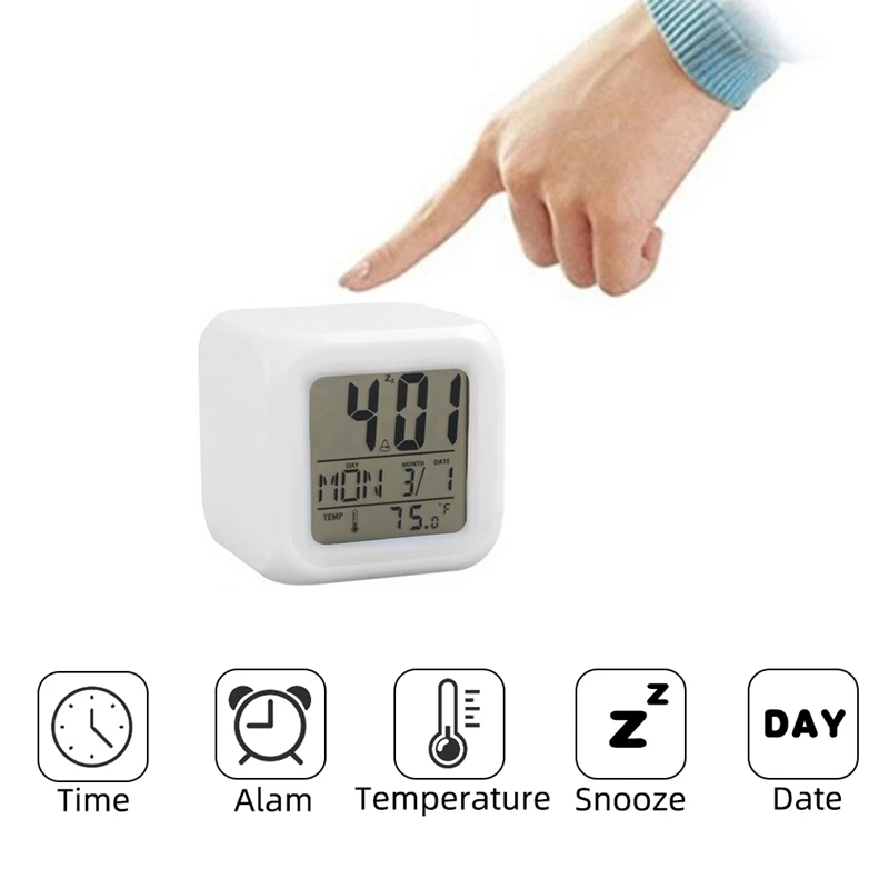 Светодиодный цифровой будильник электронные умные часы температура и календарь функция повтора будильника домашний стол подсветка дисплея
