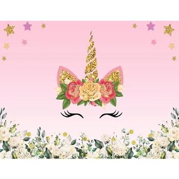 

Unicorn Backdrop for Birthday party Beautiful Girl Flower Newborn Baby Shower Photography Background Photo Booth Professional