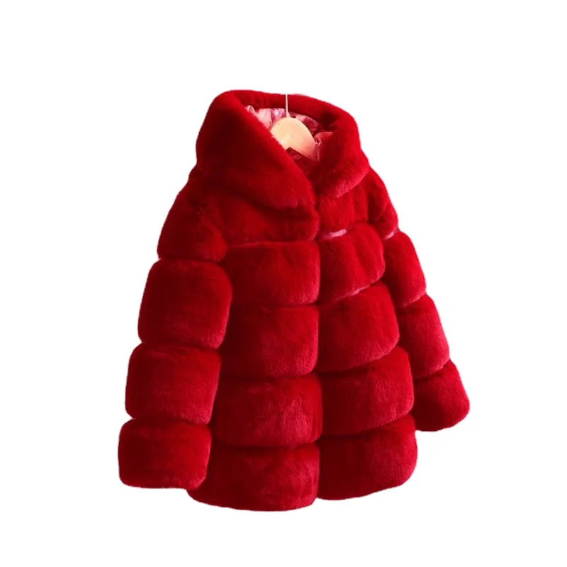 

Новинка 2021 утепленная детская одежда для девочек детское осенне-зимнее пальто с капюшоном из искусственного меха кролика рекс