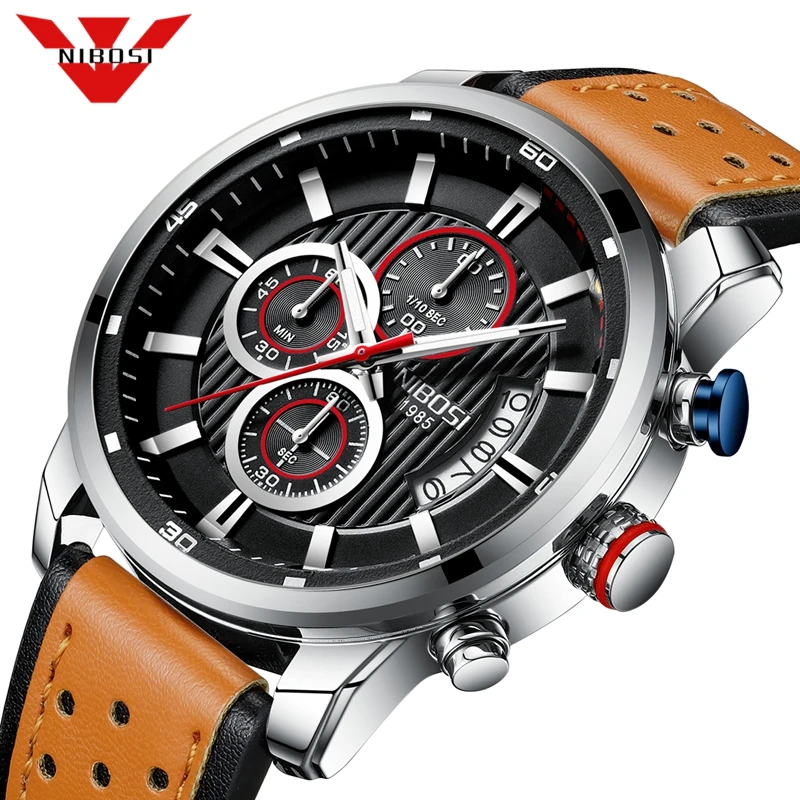 NIBOSI часы лучший бренд мужские часы хронограф спортивные водонепроницаемые часы Мужские часы военные Роскошные мужские часы Relogio Masculino