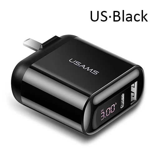 US Type USAMS 18 Вт PD зарядное устройство 3,0 USB зарядное устройство 3A Быстрая зарядка EU US вилка адаптер настенное зарядное устройство для мобильного телефона для iPhone x samsung S10 - Тип штекера: US Type