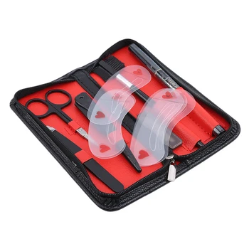 

7pcs/Set Eyebrow Razor Eyebrow Comb Scissors Kit Set Suitable For Professional Or Home Use Black Color Gift High Quality