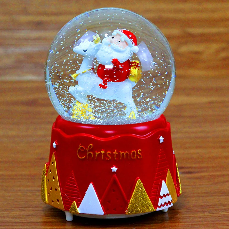 Рождественские снежные шары Санта Музыкальная шкатулка с танцующими снежинками Санта Клаус хрустальный шар на Рождество год подарки на день рождения - Цвет: style 15