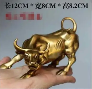 

SUIRONG---1025+++Copper Brass CHINESE crafts decoration Big Wall Street Bronze Fierce Bull OX Statue-Brass