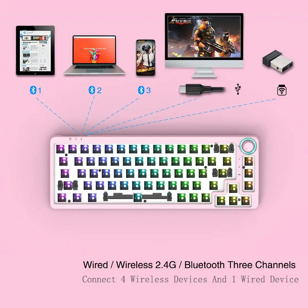 Gamakay Lk67 Mechanical Keyboard Customized Kit Hot Swappable Wired