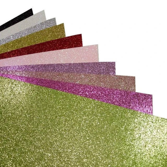 12 x A4 Sheets Multi Pack Sparkly Self Adhesive Glitter Paper 80gsm 6  Designs