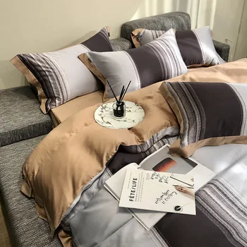 

Import 60 Austria Lenzing Tencel Four-piece Set Quilt Cover Summer Bare Sleeping Silky American-Style Light Luxury Bedding Artic