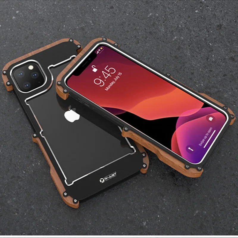 Чехол для телефона для iPhone 11 Pro Max R-Just деревянный Бампер металлический чехол для iPhone 11 алюминиевая рамка чехол для телефона s Аксессуары