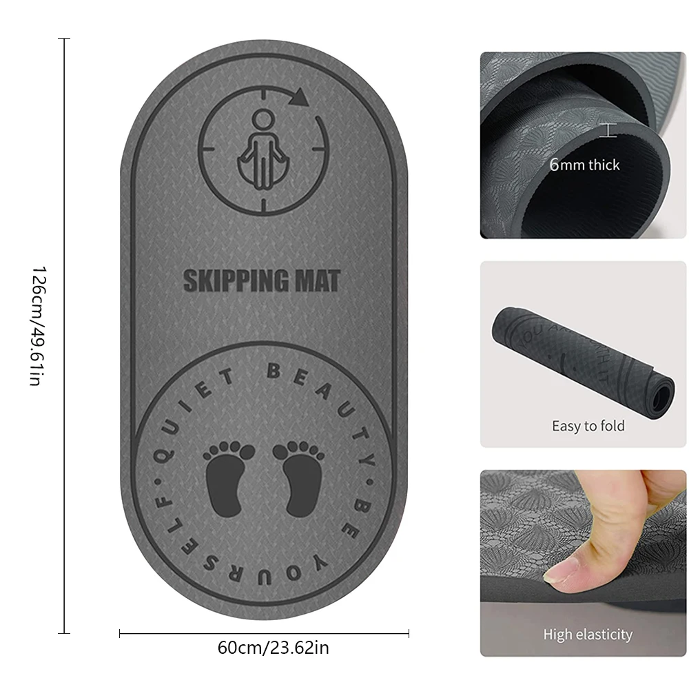 Jump Rope Mat Exercise Shock Absorption Yoga Mat High Density Board Outdoor Gym Sports TPE For Fitness For Yoga Mat Sports Floor Mats