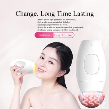 

Depilatory Laser Mini Hair Epilator Permanent Hair Removal IPL System 600000 Shot Light Pulses Whole Body Hair Remover #ER-4