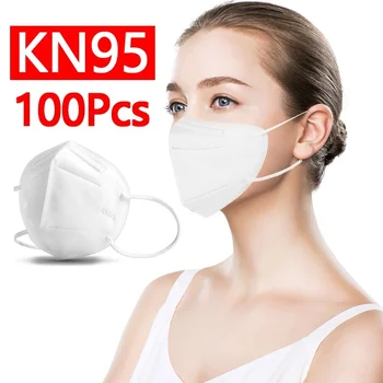 

KN-95 Face Mask-Dust Cover Disposable Mascarilla Breathing Guards Non-woven Fabric