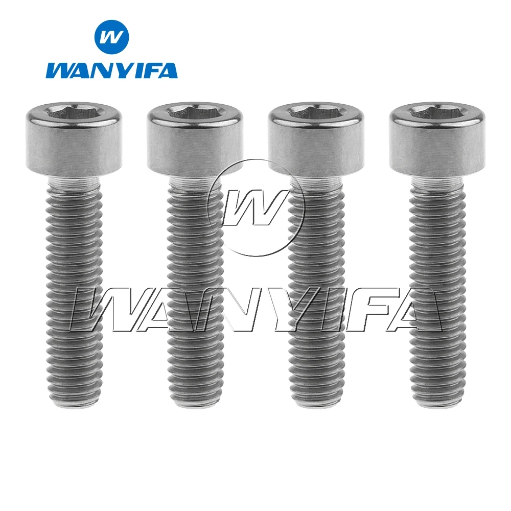 Титановый "Wanyifa" болты M6x25mm шестигранный винт для велосипеда ободного тормоза винт 4 шт - Цвет: Square Titanium