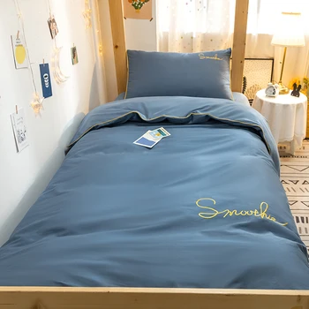 

Super Warm Soft Machine Washable Lightweight Pure Color 100% Cotton 3 Pieces Bedding Set Suitable For Twin Size