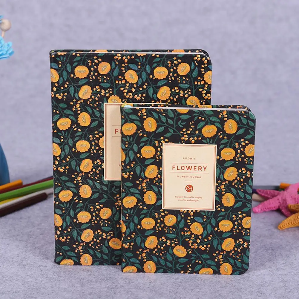 Korean Cute Leather Cover Floral Flower Schedule Book Diary Weekly Monthly Planner Organizer Notebook Kawaii Stationery