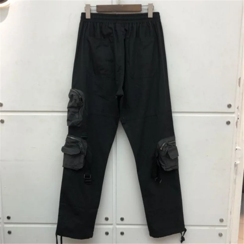 cargo jeans for men Travis Scott's Same Buckle Streamer Decorative Multi Pocket High Quality Work Clothes Travis Scott Style Casual Pants skinny cargo pants