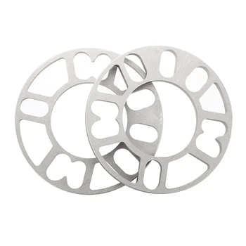 

2PCS Aluminum Alloy 4 and 5 Lug 10mm Thickness Wheel Spacer Gasket for Car Auto
