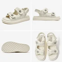 BeauToday Platform Sandals Women Lattice Round Toe Hook Loop Plaid Cloth Summer Casual Ladies Outdoor Shoes Handmade 38161 - Image 6