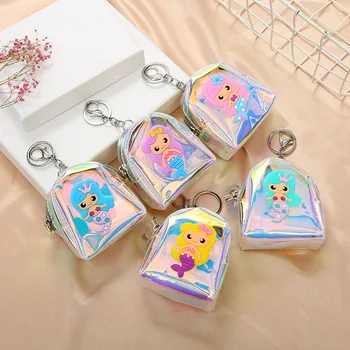 

Cartoon Colorful FashionTransparent Girls Coin Purse Children PVC Zipper Change Purse Women Mini Lipstick Wallet Key Card Bag