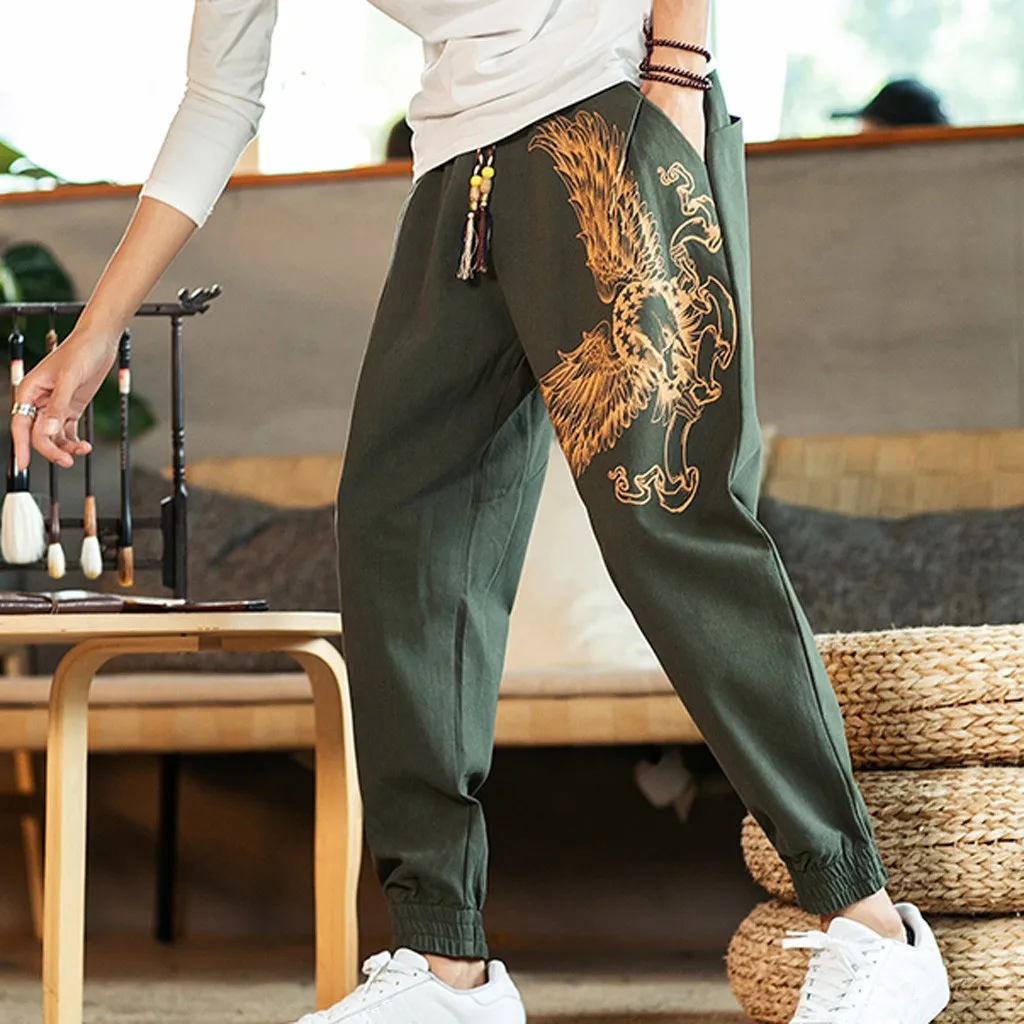 Pantalones hombre, Мужские штаны, повседневные, размера плюс, свободные, с принтом, для улицы, спортивные, шаровары, длинные штаны, ropa hombre roupas