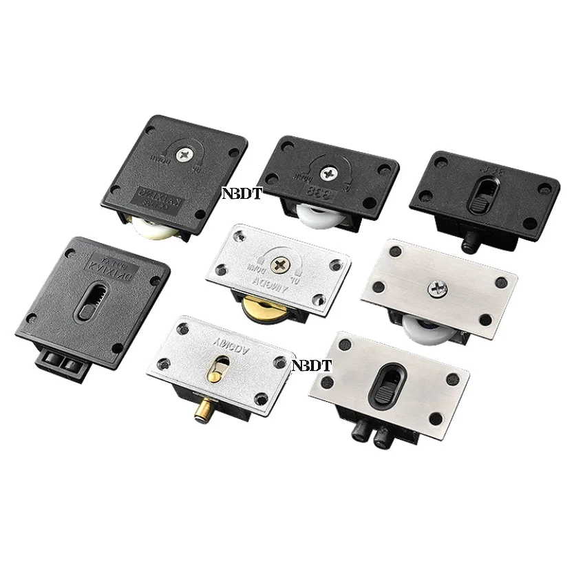 4Pairs Plastic Zinc Alloy Stainless Steel Wardrobe Closet Sliding Door