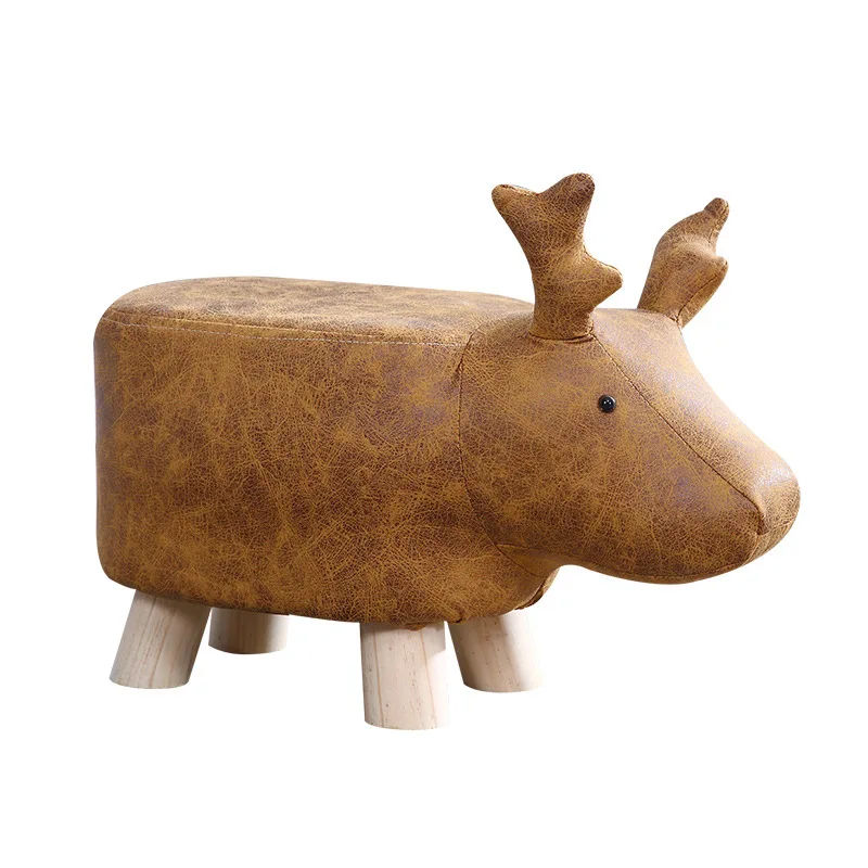

Stools Creative Wood Animal Step stool Footstool High quality Kids Folding step stool Ottoman Elephant dinosaur cow Wooden stool