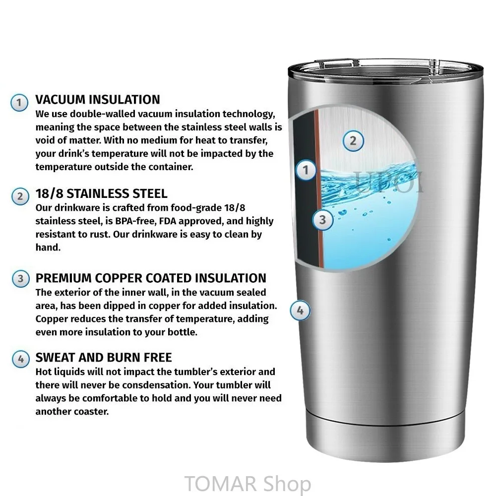 590ml/890ml Travel Mug Stainless Steel Double Wall Vacuum Coffee Cup Outdoor Ice Drink Beer Water Tea Coffee Mugs