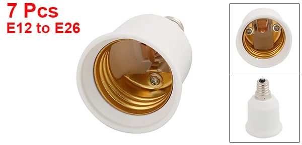 7 Pcs E12 to E26 LED Bulb Base Adapter Converter Light Socket Lamp Holder