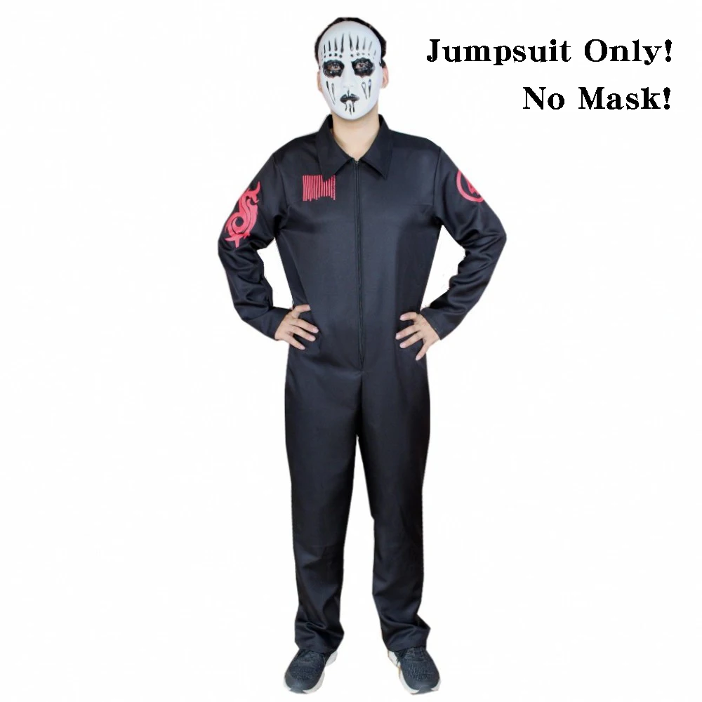 Jumpsuit only Тяжелый металл группа SlipKnot косплей костюм черный комбинезон спортивная одежда Хэллоуин вечерние Slipknot Боди Мужская Рождественская форма - Цвет: Jumpsuit only