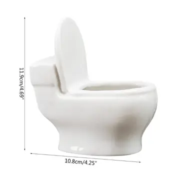 

Creative Mini Toilet Shape Fleshy Ceramic Flowerpot Garden Home Decor Flower Pot 72XF