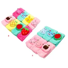 Детский зимний теплый плюшевый шарф с крестиком для малышей; милые животные; фруктовые игрушки; яркий цвет