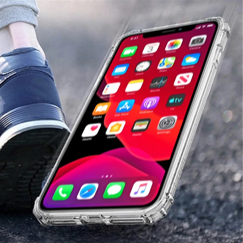 Супер защитный чехол для iPhone 11 X XS Max Four Corner усиленный прозрачный силиконовый чехол для iPhone XS XR 6 6S 7 8 Plus
