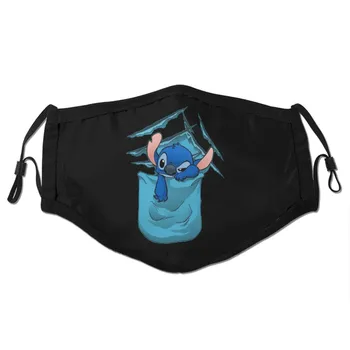 

Lilo And Stitch Mouth Face Mask Badness Level Rising Facial Mask Funny Kawai with 2 Filters for Adult
