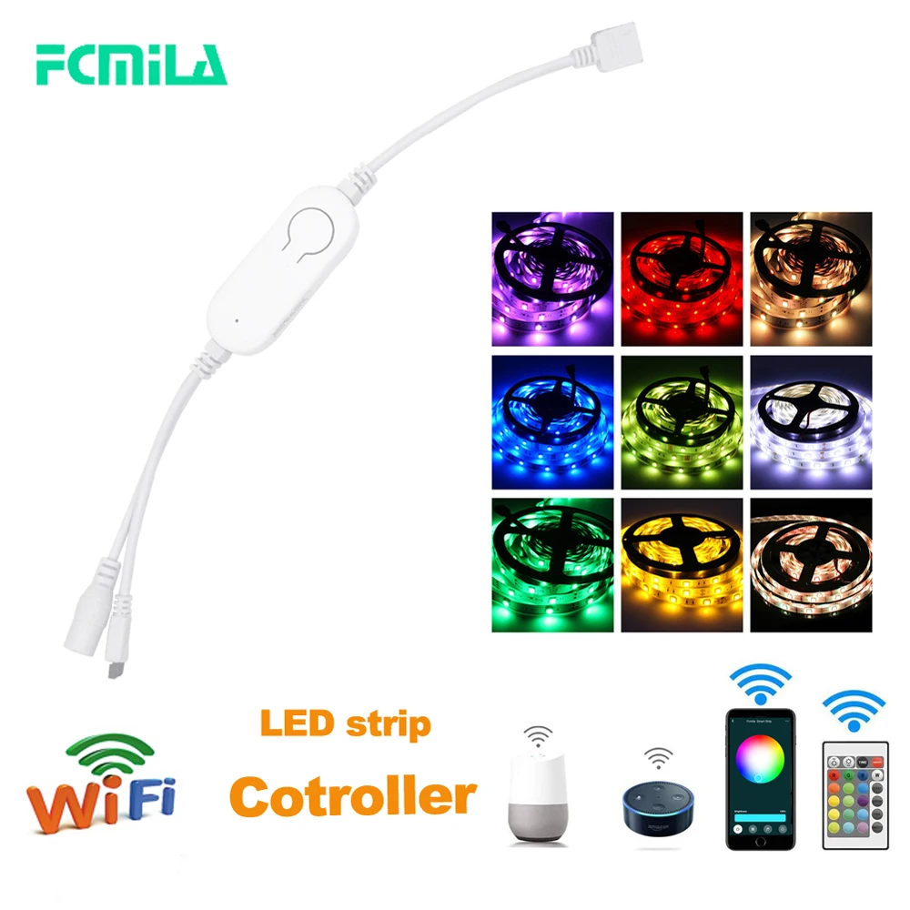 

LED Waterproof Strip Lights Controller WIFI Connection Work With Alexa Google Assistant Wireless APP Controlled