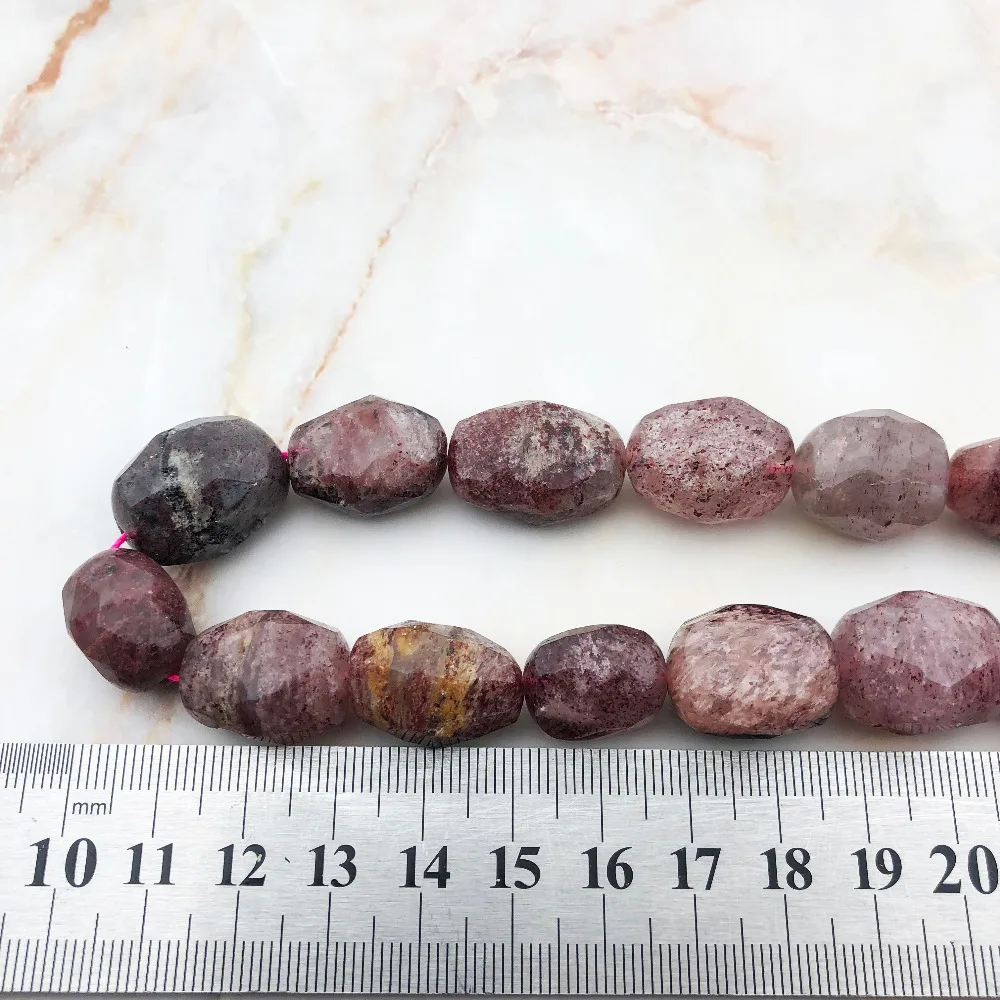 Natural Polished Faceted Red Strawberry Stone Top Quality Quartz Druzy Irregular Quartz Nugget Big Size Beads For Jewelry Making
