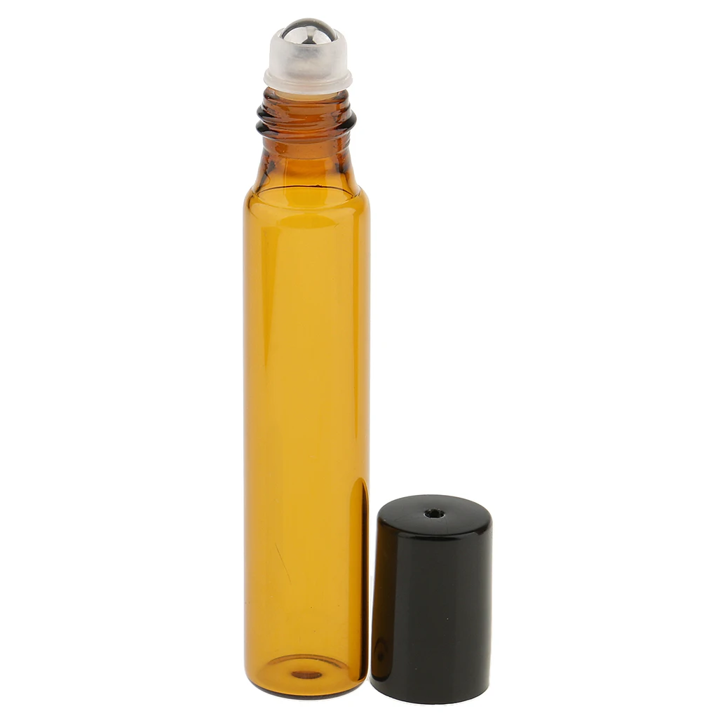 6+1 Packs 10ml Glass Bottle Roll On Essential Oils Eye Gel Cream Container Cosmetics Liquid Bottle with Filling Funnel 