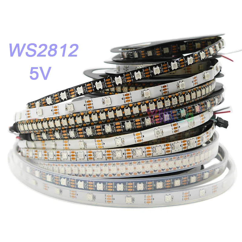 Умная Светодиодная лента WS2812B 5 в постоянного тока 1 м/2 м/3 м/4 м/5 м 30/60/74/96/144