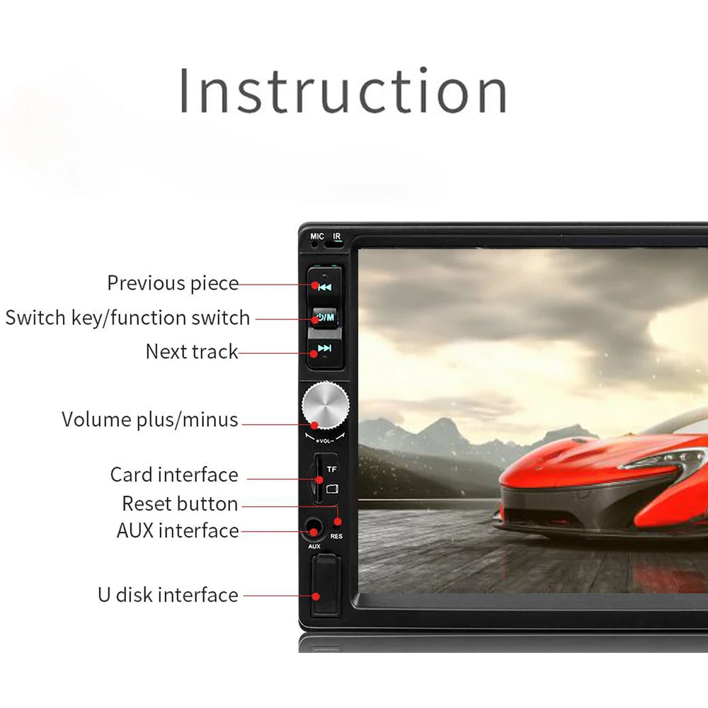AAAE 7023B 2 din автомагнитола HD " MP5 плеер сенсорный экран стерео Bluetooth Мультимедиа Аудио дюймов HD Поддержка камеры FM USB