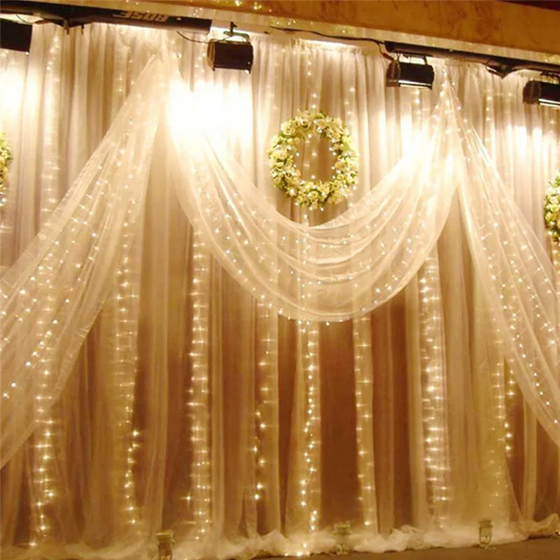 

3x3M 300Leds LED Curtain Light Icicle String Lights 8 Modes For Wedding Festival Party Ceremony Christmas Decoration