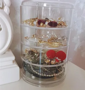 

360 Degree Rotary Jewelry Receiving Box for Children's Hair Card Head Rope Small Objects Finishing Box Hand Bead Watch Box