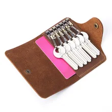 Креативный брелок для ключей, ретро кожаный брелок, унисекс, натуральная кожа, однотонный модный брелок, кошелек