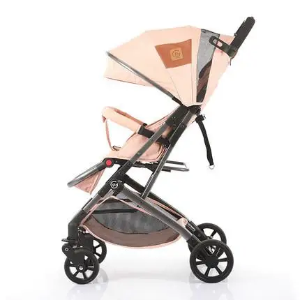 Ультра-светильник, детская коляска с высоким пейзажем, двусторонняя детская коляска для новорожденных, переносная коляска с зонтиком, Мини карманный автомобиль - Цвет: pink 1