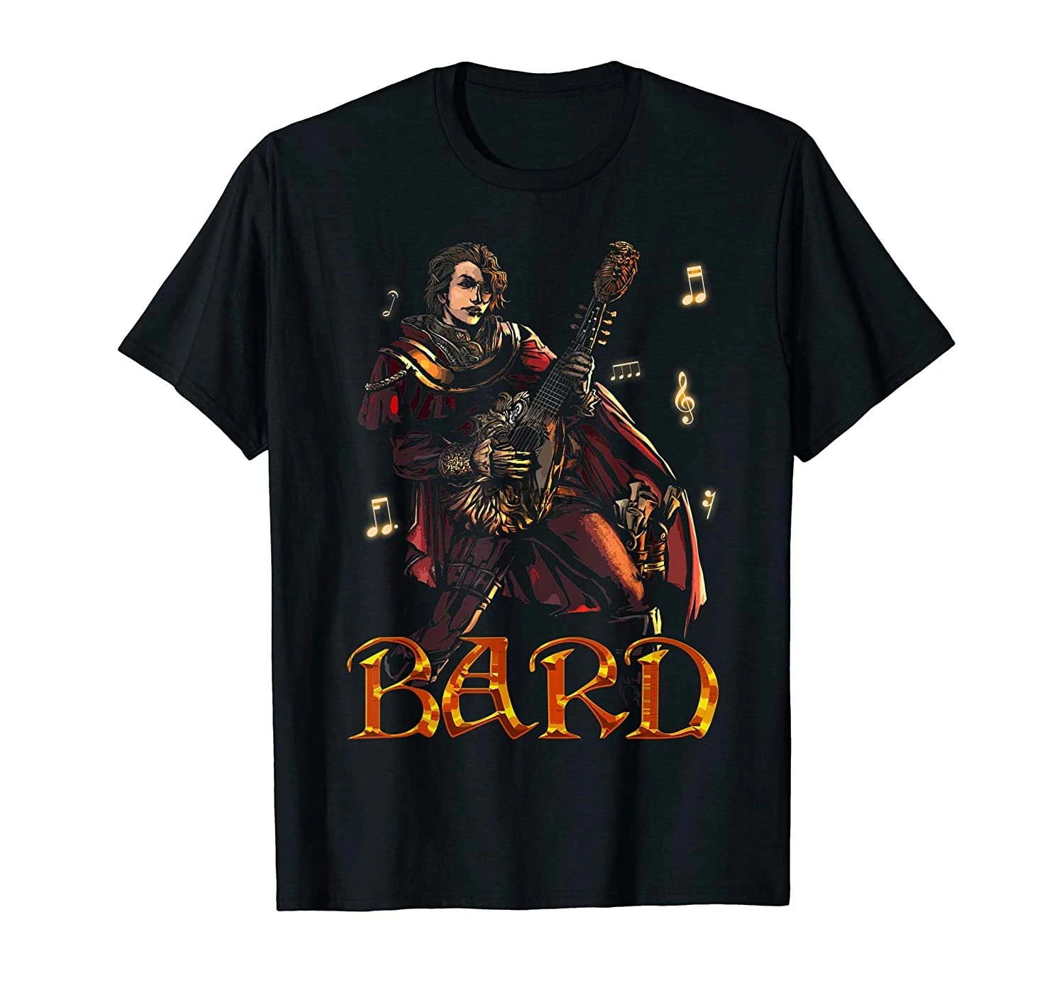 Elven Bard Musician Dungeons RPG Fantasy Gamers Graphic T-Shirt | Мужская одежда
