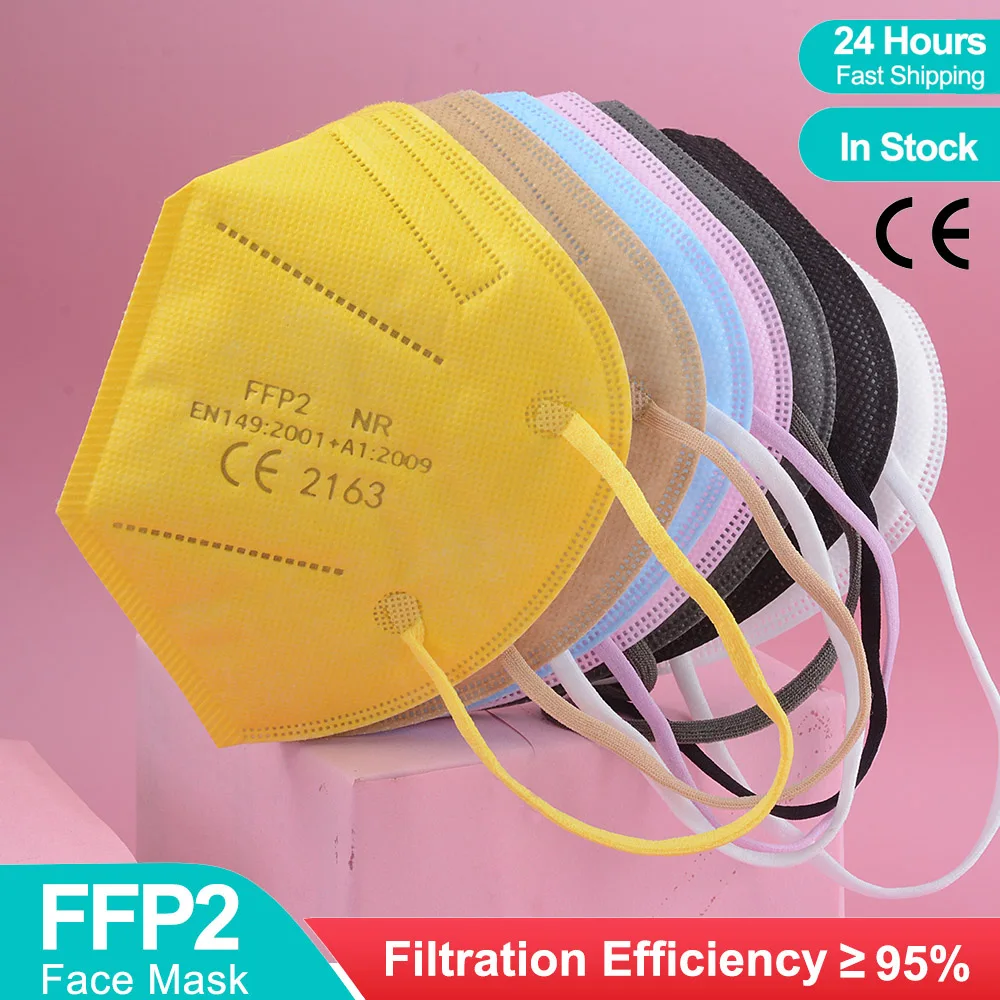 10 100 шт. ffp2mask KN95 маски 5 слоев со ртом для лица многоразовый Фильтр Защитный