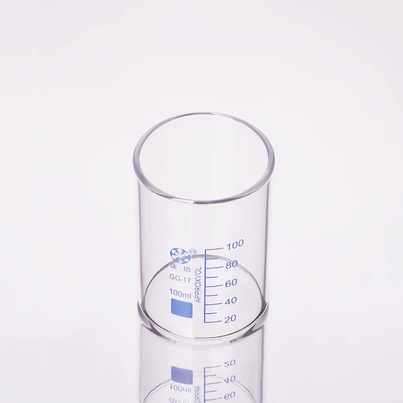 Beaker in low form without spout Capacity 100ml Outer diameter=55mm Thickness=1.8mm Height=77mm Laboratory beaker | Канцтовары для