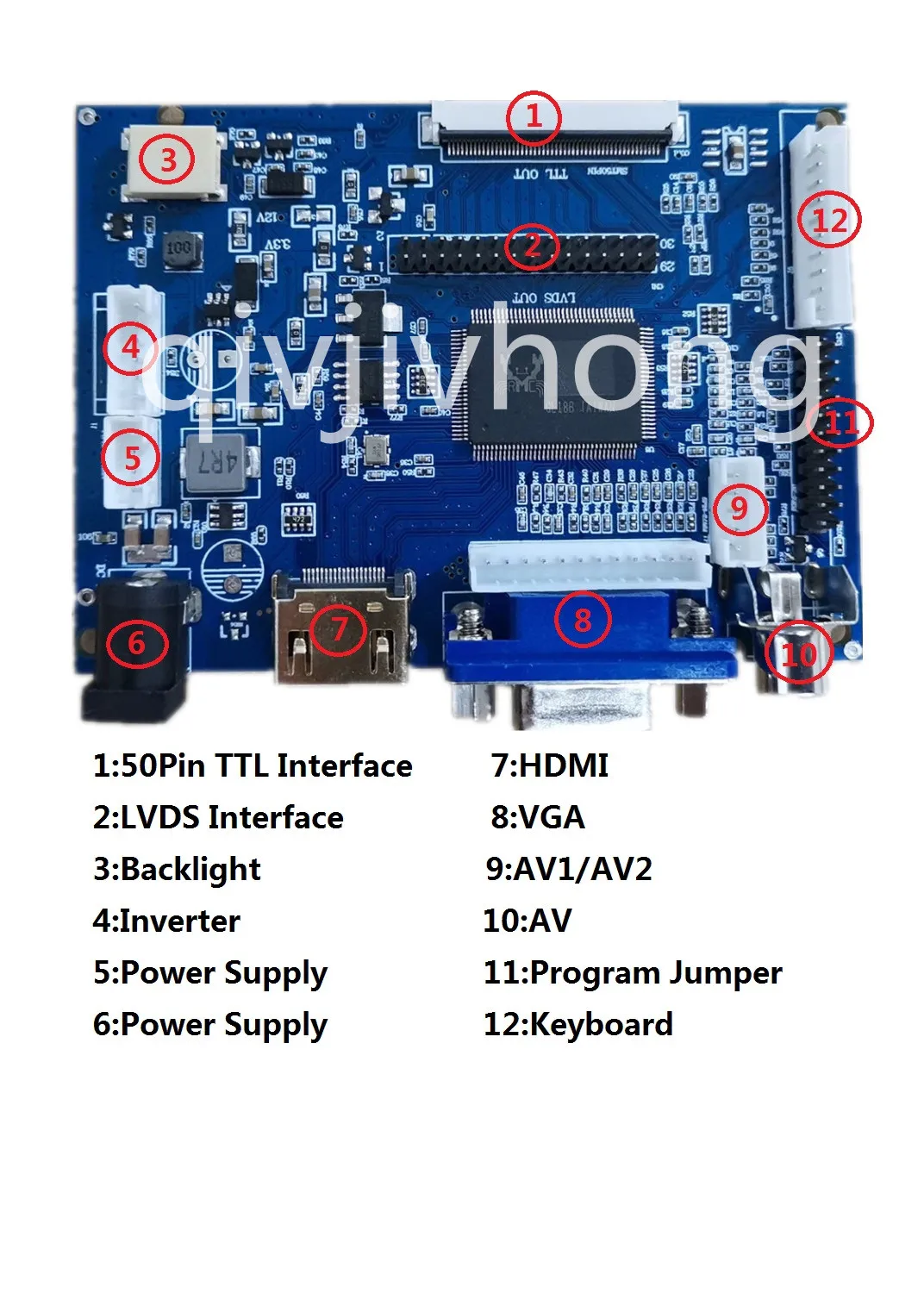 8 inch LCD Display Screen 1024*768 HJ080IA-01E N818 N818S Monitor Driver Board 2AV HDMI VGA For Raspberry Pi